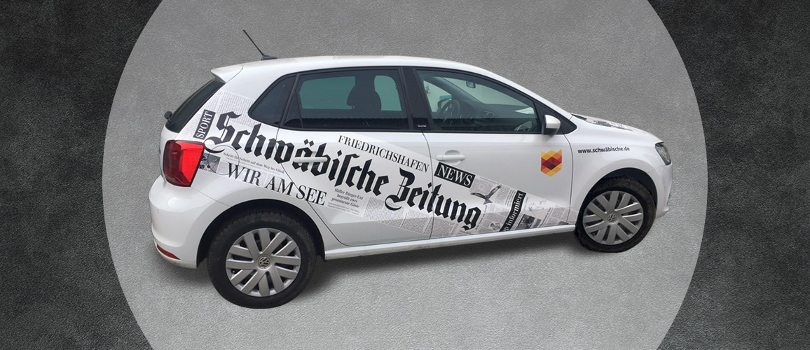 Fahrzeugbeschriftung Schwäbische Zeitung.