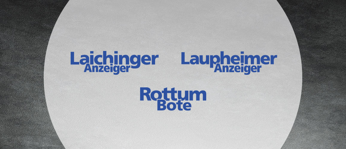 Zeitungstitel Laichinger Anzeiger, Laupheimer Anzeiger, Rottum Bote